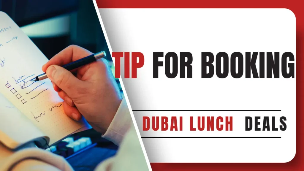 List of expert tips for booking a DIFC business lunch, covering reservations, pricing and seasonal menu changes